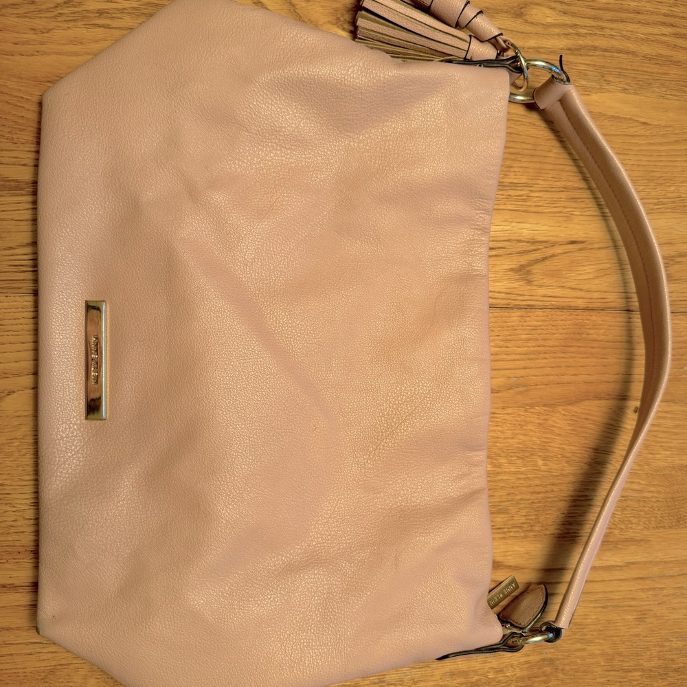Anne Klein soft pink shoulder bag with interior zippered pocket